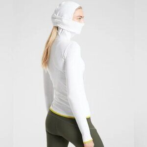 NWOT Athleta Flurry Balaclava White Seamless Hoodie in Bright White - S